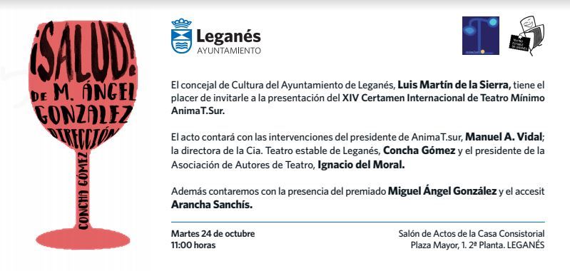 Invitación Presentación XIV Certamen Internacional de Teatro Mínimo AnimaT.Sur