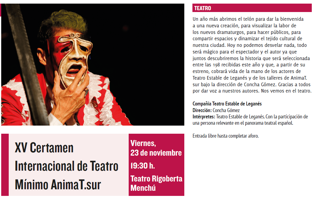 XV Certamen Internacional de Teatro Mínimo AnimaT.sur